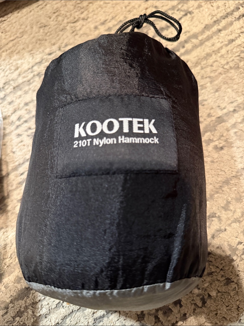 Kootek Black Portable Camping Hammock with Hanging Straps Nylon New Never used